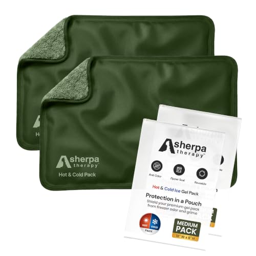 Image of Medium Flexible Gel Ice Packs for Injuries Reusable - Soft Hot and Cold Packs for Injuries for Ankle, Arm, Foot, Leg, Back Pain Relief - 8 inch x 12 inch - 2PK - Green