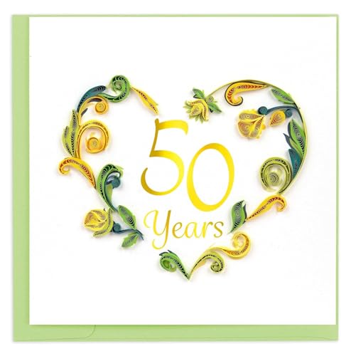 Quilling Card Handmade Quilled 50th Card image