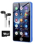 Lettore MP3 Spotify 144 GB con Bluetooth e WiFi, AGXOV MP4 Lettore Musicale con Schermo Touchscreen da 4,02 Pollici, MP3 Android Portatile con Audible, Deezer, Play Store, Blu