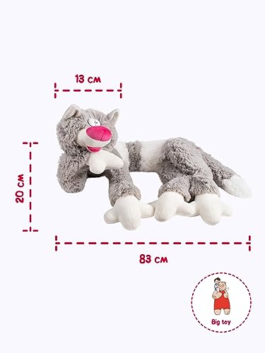 FANCY Pluszowy Kot Długi 83 cm, Pluszak do Spania w Kształcie Kota, Wielki Pluszak dla Dzieci 0+ i Dorosłych, Pluszak XX