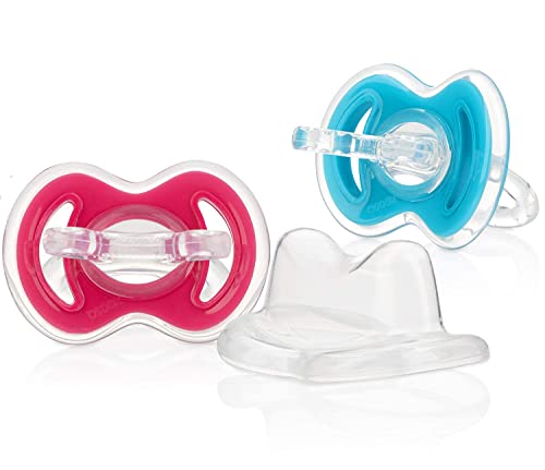 Image of Nuby 2-Pack Gum-EEZ Pacifier Teethers, Pink/Aqua