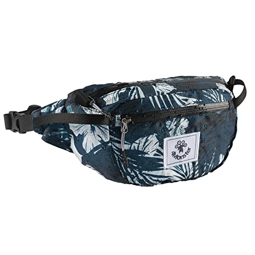 4Monster Riñonera plegable con correa ajustable, bolsa portátil súper ligera, resistente al agua para hombres y mujeres, senderismo, correr, viajes, camping, deporte, flor azul, 2 L Cover