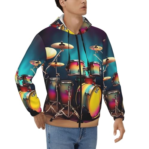 Sweat à capuche décontracté EdWal Cool Drums imprimé pour homme