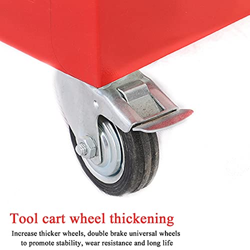Bderkz Werkzeugkasten mit Schubladen-Liner-Rolle, 16 Zoll, Rolling Tool Box. Kabinettwagen, 2 Schublade Stahl Werkzeugkarren für Mechanik und Hausgarage, Schwarz (Color : Green Black) – Bild 5