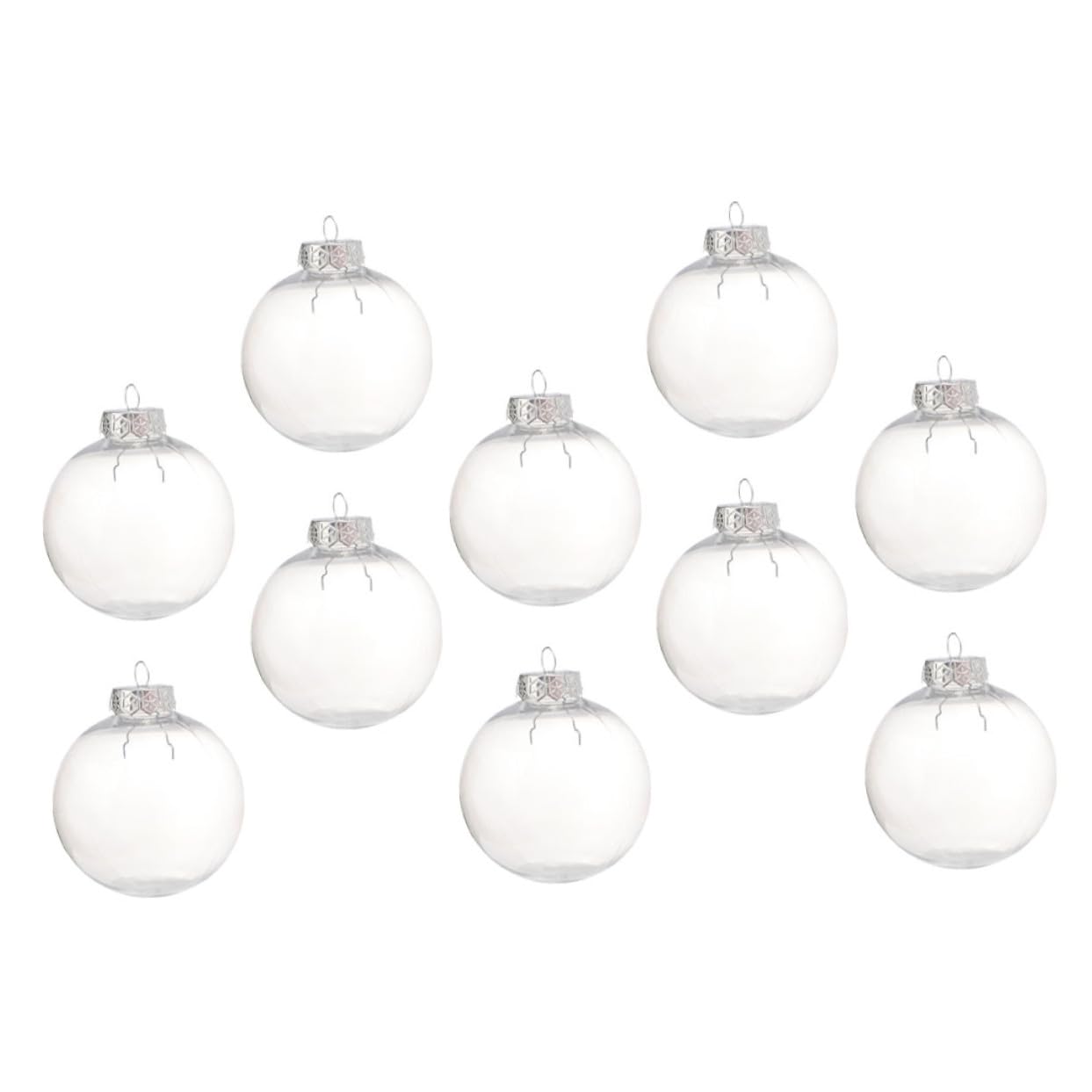 10 Boules de Noël Transparentes et Creuses en Plastique pour Décoration de Sapin Festif