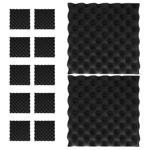 Panneaux acoustiques en polystyrène noir ondulé x12 pour l'isolation sonore de studio et bureau
