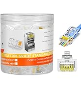 QINGLER 100-Pack Cat6 RJ45 Ends Pass Through Connectors for Cat6A Cat6 Cat5e, 8P8C Modular Ethern...