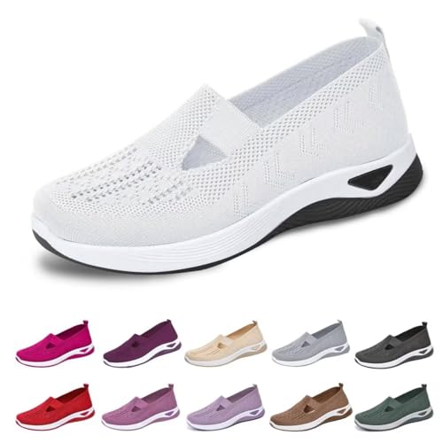 Image of Orthopedic Walking Shoes for Women,2026 New Orthowalkway Womens Shoes,Woven Orthopedic Breathable Walking Sneaker Non-Slip Arch Support Slip on Shoes