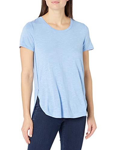 Tribal S/S Crew Neck TEE W/Side Slit Vista Blue