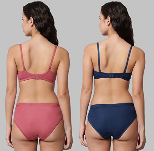 Image of Women Sexy Cotton 2 Piece Bra and Panties Lingerie Set for Honeymoon | Anniversary | Everyday Bra Panty Combo
