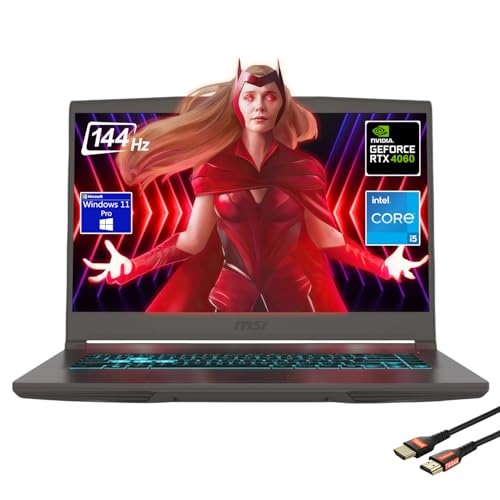 Image of msi Thin Gaming Laptop, 15.6 inch FHD 144Hz, Intel Core i5-13420H, NVIDIA GeForce RTX 4060, Gray (2025) (64GB RAM | 2TB PCIe SSD)