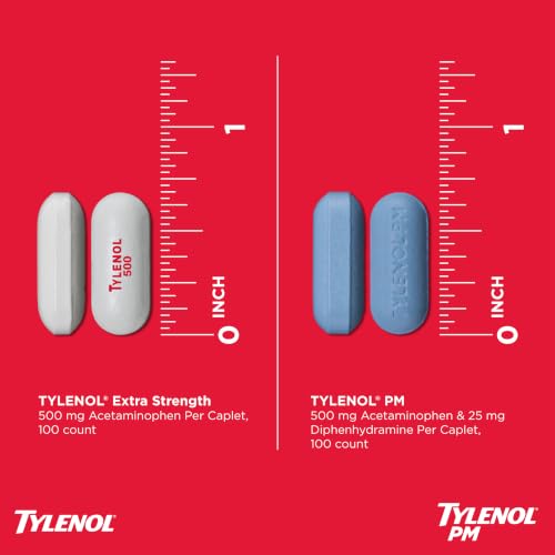 Image of Tylenol Extra Strength 100 ct PM 100 ct. Value Pack, Acetaminophen 500 mg Pain Reliever and Diphenhydramine HCl Nighttime Sleep Aid