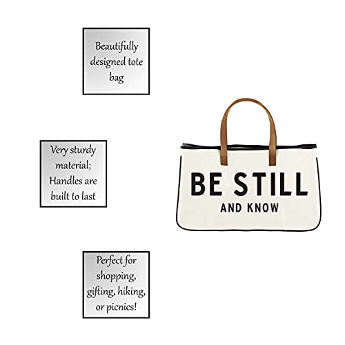 Bolsa Tote de Lona Inspiracional con Manijas de Cuero miniatura 2