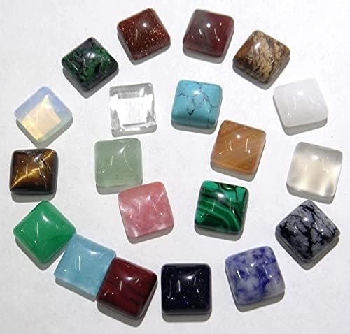 FC-74588 1010mm Natural Turquoises Milky jades Stones Cabochon Beads Square-Shape No Hole for Jewelry Making 50PCS - ( Type: NO.1/ Item Dia: 10mm )