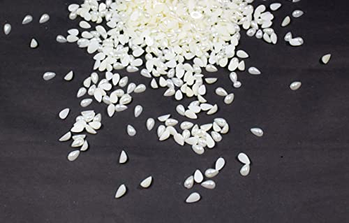 Image of Leaf Half Cut Pearls Beads Moti for Craft Jewellery Embroidery Making Purpose Round Shape Moti. (500)
