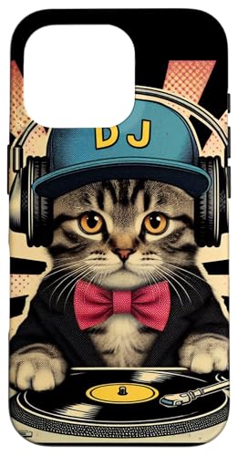 Retro Beats Feline DJ Cat ���g�� �V���Z�E�F�[�u �L�e�B �~�b�N�X �X�}�z�P�[�X iPhone 16 Pro �p