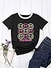 Dresswel Womens T-Shirt Give Yourself A Smile Everyday Funny Smile Face Graphic Print Tee Shirts Summer Tops B-Black #1