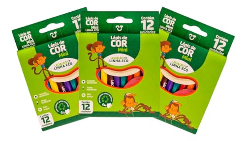 Lápis De Cor Mini 12 Cores Kit Com 12 Caixas de cor Leo&leo Colorido