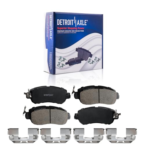 Image of Detroit Axle - Front Brake Pads for 2017-2020 Nissan Kicks, 2018 2019 Kicks | Ceramic Brake Pads with Hardware Set Replacement