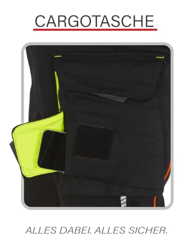 Engelbert Strauss 65511 Hose e.s.motion 2020, Qualitative Arbeitskleidung, Mehrfarbig (Schwarz/Gelb), 52