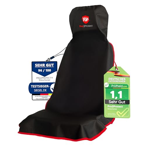 Pro2Protect [2X Test SEHR GUT] Autositzschoner Vordersitze | WASSERDICHT | 1er Set | Autositzbezüge Sitzauflage Sitzbezüge Auto | Schonbezug vorne Autositzauflage Sitzschoner Auto Zubehör Innenraum
