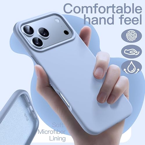 Image of Silicone Case for iPhone 17 Pro Max 6.9-Inch, Silky-Soft Touch Full-Body Protective Phone Case, Shockproof Back Cover for iPhone 17 Pro Max (Sky Blue)