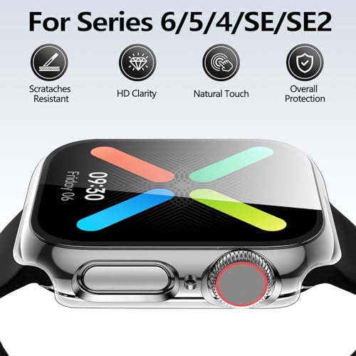 Image of Case for Apple Watch Screen Protector SE 3(2025) SE 2 /SE /Series 4 5 6 40mm with Tempered Glass | Slim Guard Bumper | Full Coverage Hard PC Protective Cover | Compatible iWatch 40mm