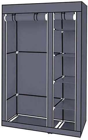 Wekity Armario portátil de 67 pulgadas con tela no tejida y barra para colgar, rápido y fácil de montar (gris)