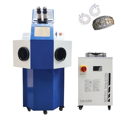 INTSUPERMAI 200W Jewellery Spot Welders with 2400W Chiller, 220V 1 Phase, Jewelry Welding Machine for Welding Rings, Permanent Jewelry, Necklaces, Bracelets, Gold and Silver