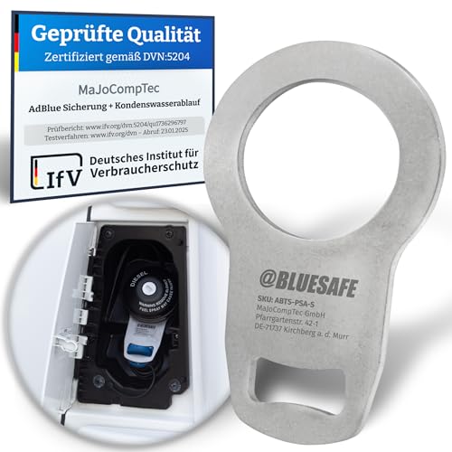MaJoCompTec ADBLUESAFE Tankdeckel Sicherung I Tanksicherung für AdBlue Tankverschluss Deckel I Zubehör Kastenwagen Camping Wohnmobil (Edelstahl Version Sicherung Boxer + Jumper + Ducato)