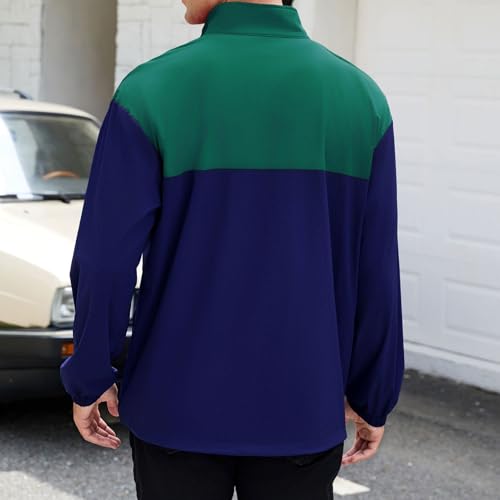 Image of EDITCOZY Men's Lightweight Quarter Zip Pullover Casual Windbreaker for Running Golf Jackets with 3 Pockets