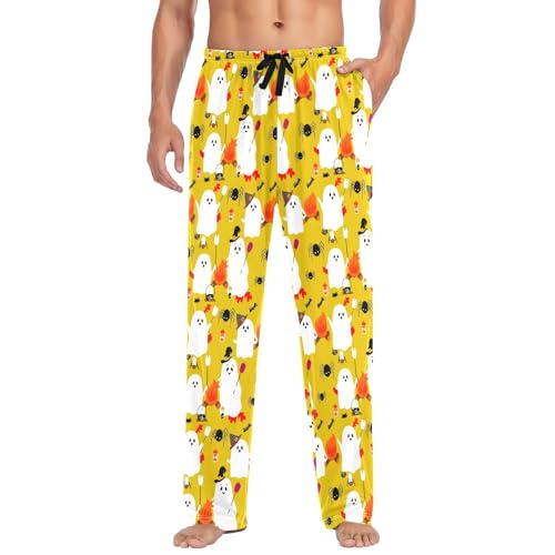 Playful Spirits Men's Cotton Pajama Pants with Pockets and Drawstring Comfortable and Stylish,S