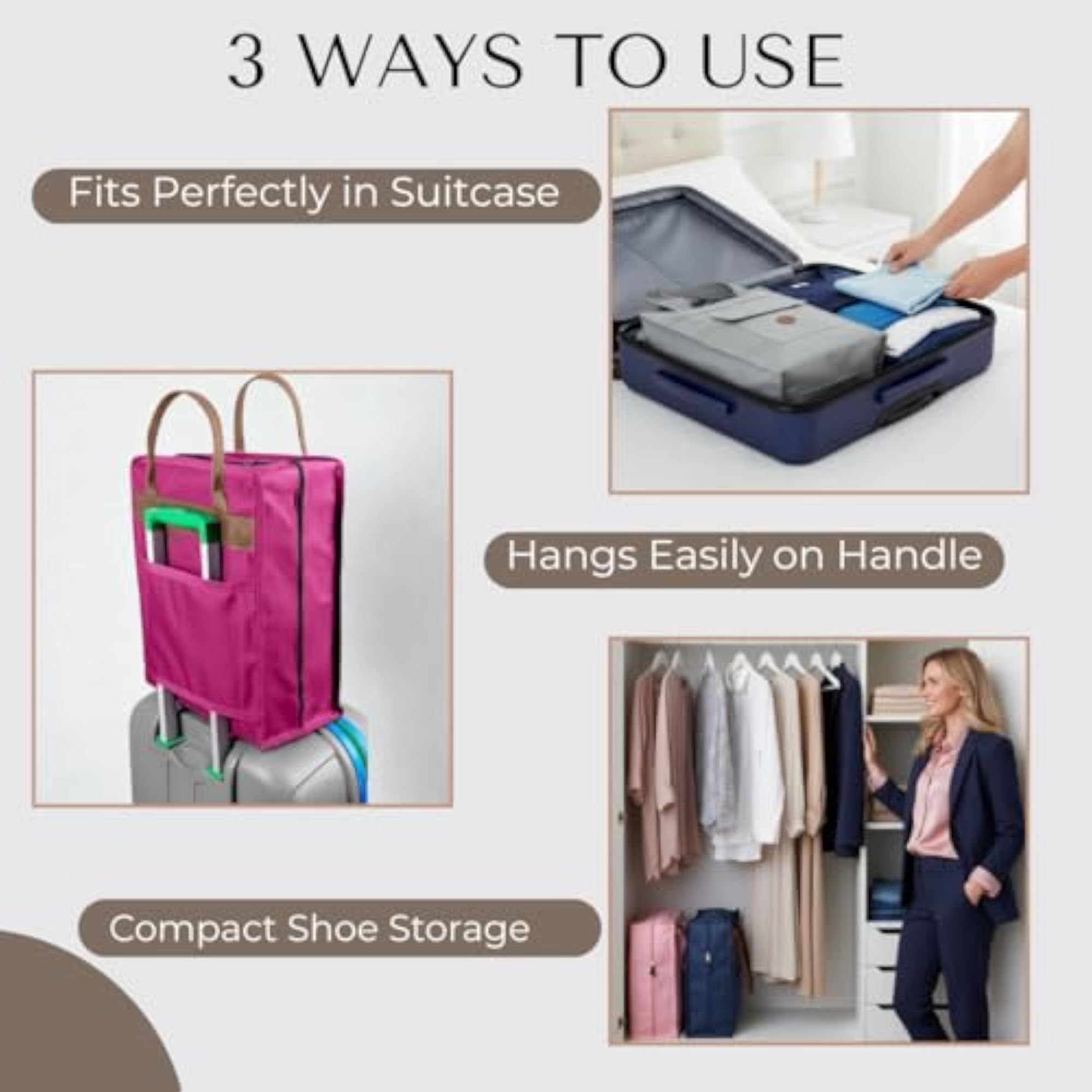 Shoe Bag for Travel, Portable Storage Organizer