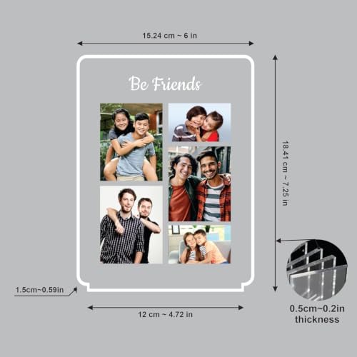 Image of Giftplease Personalized LED Photo Frame Lamp Rakhi Gift Combo for Brother & Bhaiya | Custom Acrylic Printed Night Light with Designer Rakhi, Roli Chawal Tikka, Greeting Card | Rakshabandhan Gift