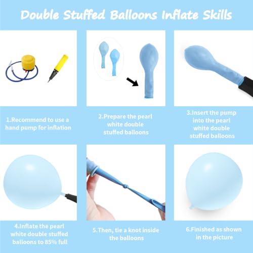 Image of 108Pcs Double Stuffed Blue Balloon Garland Arch Kit