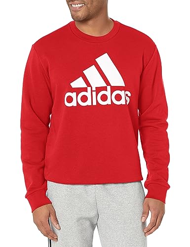 Image of adidas mens Essentials Big Logo Sweatshirt, Better Scarlet, XXL