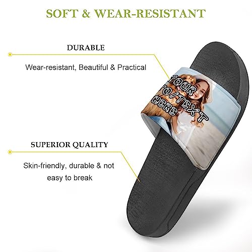 Personalized Slides Slippers Custom Slip-On Slides for Men Women Customized Quick Drying Slides with Photo Name Design Comfortable Non Slip Flip Flop for Home Office Shower Sandals Shoes for Men2