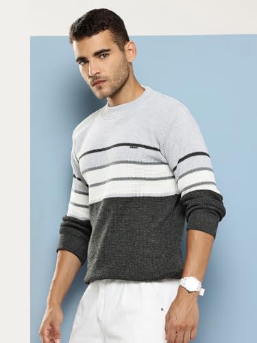 Image of Aarika Mens Winter Wear Black Colour Solid Woolen Sweater