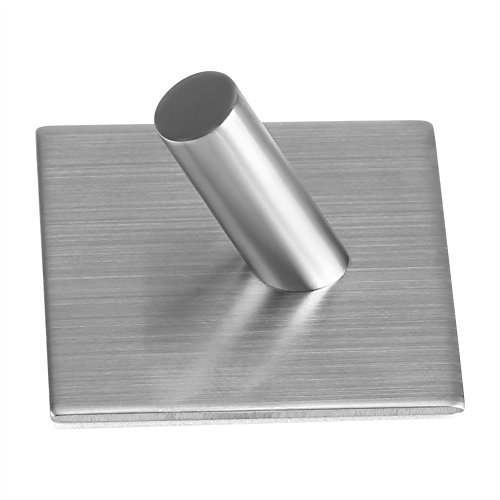 TZOXTLH 1 gancho adhesivo plateado de acero inoxidable para baño, cocina, colgador de toallas, soporte de pared (gancho único)