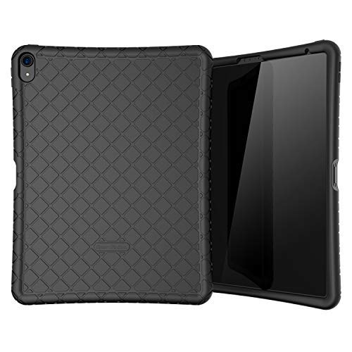 Bear Motion Silicon Case for iPad Pro 12.9 2018 Shockproof Silicone Protective Cover (Does NOT Support Apple Pencil 2 Charging) (iPad Pro 12.9 2018, Black) Note This Item ONLY Works with 2018 Version