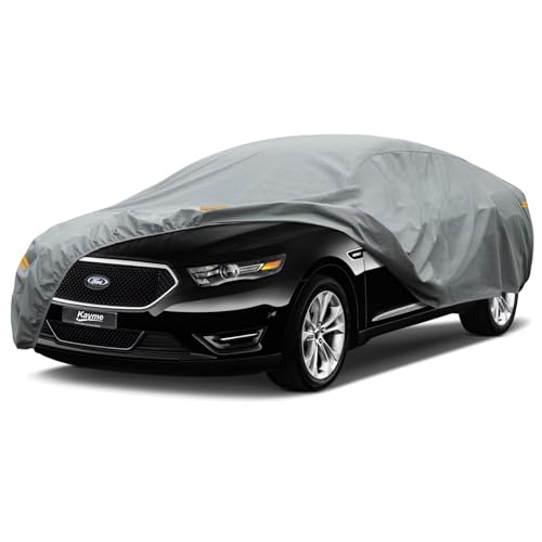 Image of Kayme Heavy Duty Car Cover Custom Fit Ford Taurus Waterproof All Weather for Automobiles, Full Exterior Covers Sun Rain UV Protection.（Deliver About 3-10 Days）