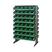 Quantum QPRD-102GN Pick Rack, 24"L x 36"W x 60"H, 800 lbs Capacity, Carbon Steel, Gray with Green Bins