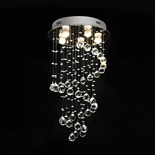 Lustre Moderne Cristal Pendentif Lampe Suspendue Plafond Chambre Salon Maison