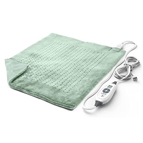 Pure EnrichmentÂ® WeightedWarmthâ„¢ Extra-Wide Weighted Heating Pad (20â€ x 24â€) 3.5 lbs, 6 InstaHeatâ„¢ Settings, BPA-Free Non-Toxic Beads, & Microplush â€” Ideal for Back Pain, Sore Joints, & Cramps (Jade)