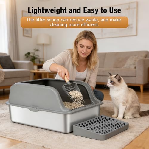 Arenero para gato de acero inoxidable XL con tapa miniatura 3