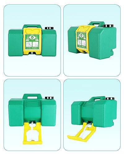 Image of 8 Gallon Portable Eyewash Station, OSHA Approved Eye Wash Station with Wall Mount Bracket, Gravity Fed Emergency Eye Wash Kit for Worksite, Lab, Warehouse, Dual Nozzle Hands-Free Operation | 8 gallon portable eyewash station, OSHA approved. Gravity-fed, 10-minute continuous flush. Wall or shelf mount