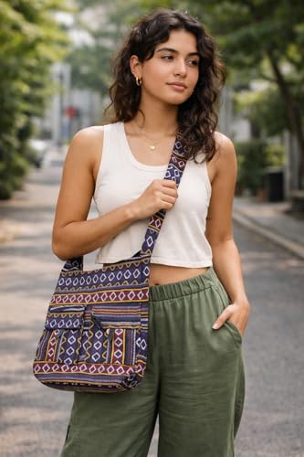 Image of SUVASANA Large Sling Shoulder Bag for Men Women Casual Comfortable Everyday Purse Travel Women's Cross-body Bags