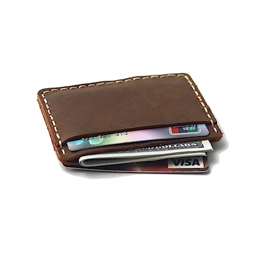 New style Handcrafted Front Pocket Card Holder, Leather Minimalist Cardcase, Credit Card Holder, 3 Card Slots2