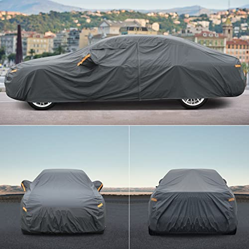 Image of GUNHYI Premium Car Cover Custom Fit Tesla Model S (2012-2026), 16 Layers Heavy Duty Car Cover Waterproof All Weather with Zipper Door for Sun Rain Snow Dust Uv Protection