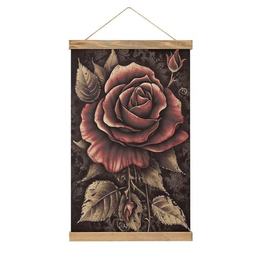 Arte de pared de rosa gótica vintage para transformar la decoración de tu oficina con elegancia